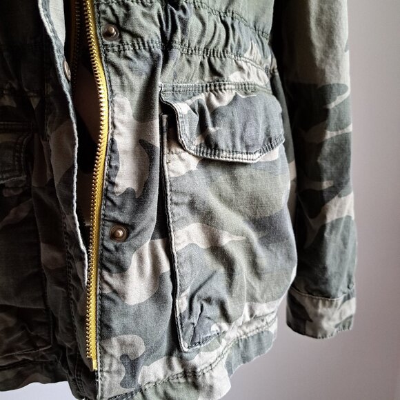 GUC Old Navy L green camouflage army jacket cargo utility chore camo - Picture 3 of 16